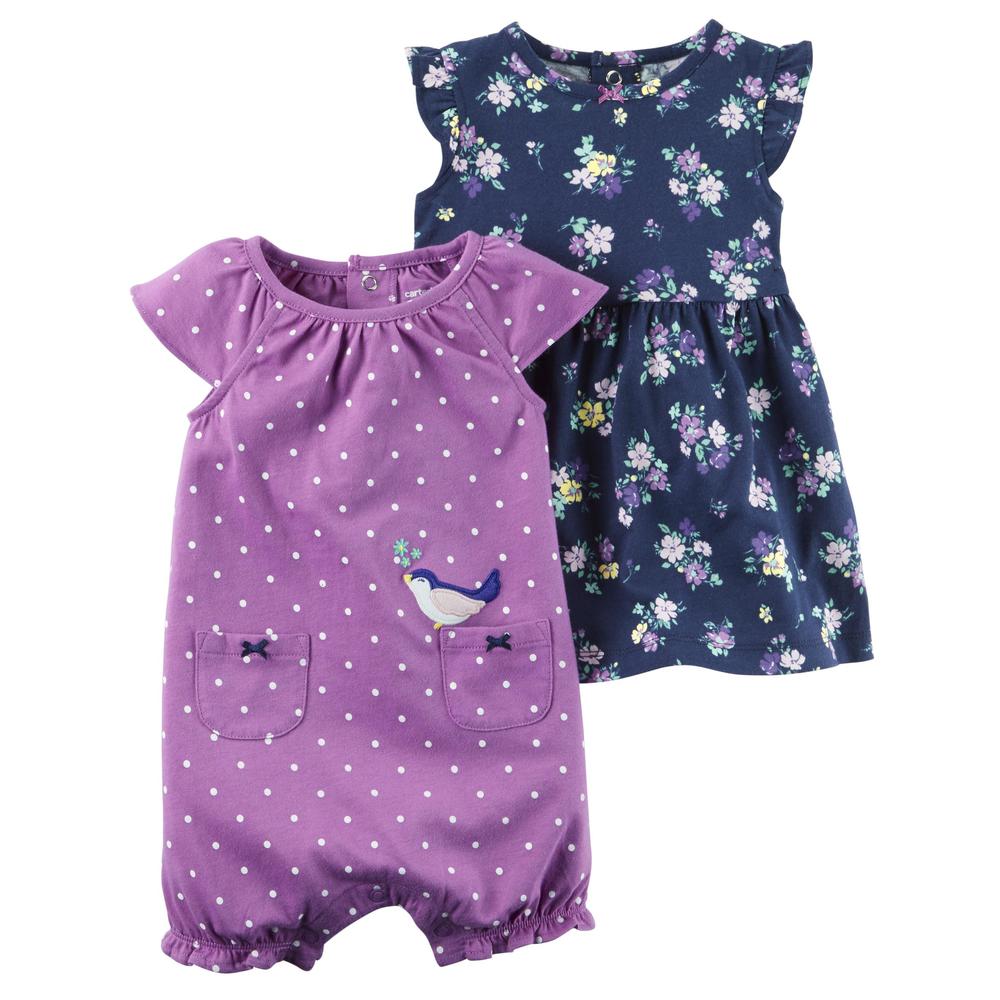 Carter's Newborn & Infant Girls' Romper & Dress - Polka Dot & Floral