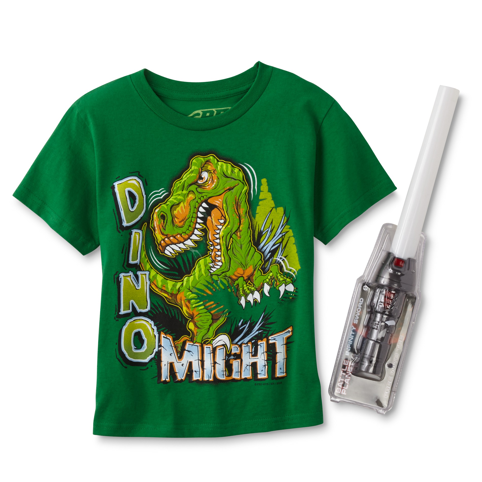 Rudeboyz Boys' Graphic T-Shirt & Infinity Sword Toy - Dinosaur