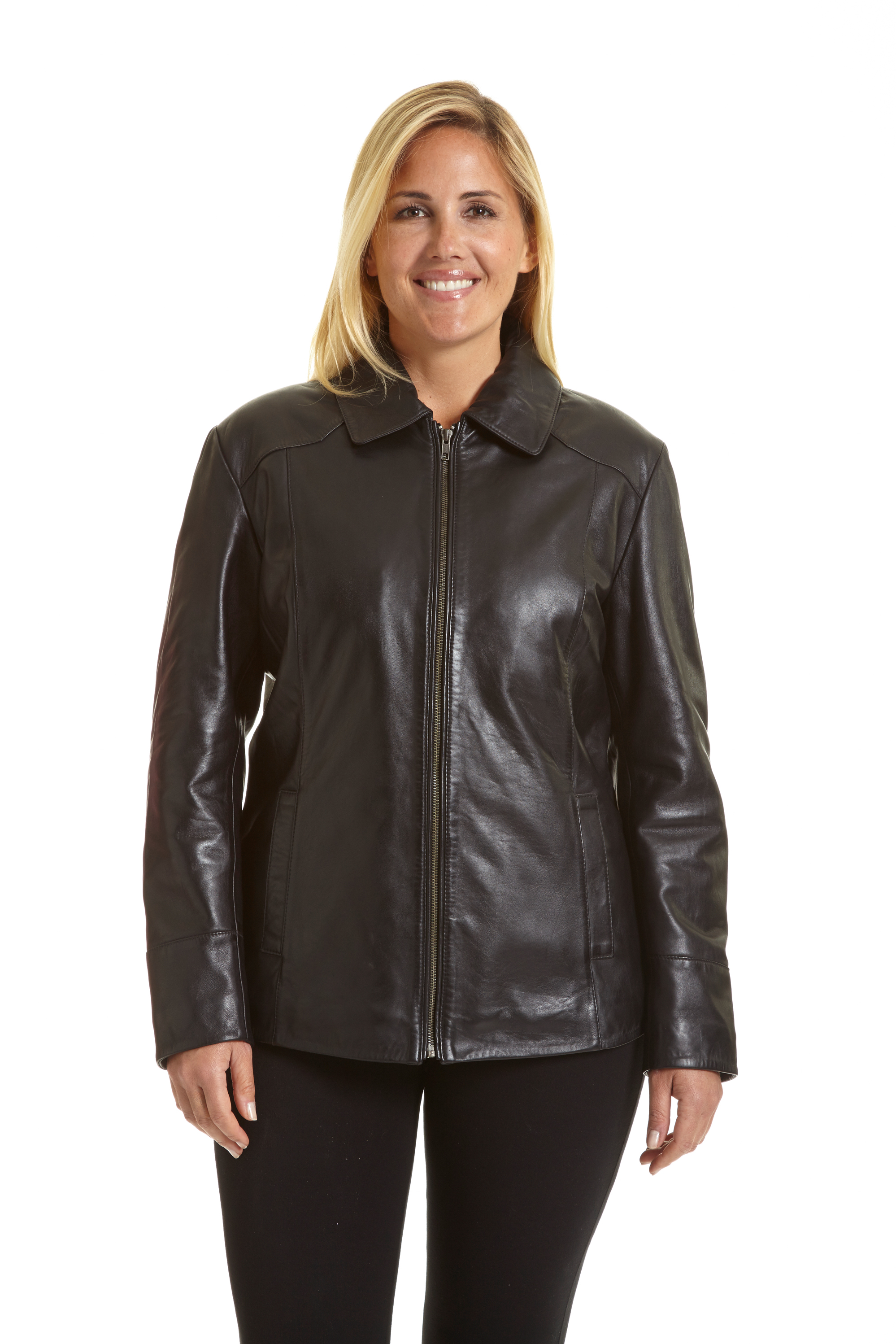 Excelled Women's Plus Size Lambskin Leather Jacket