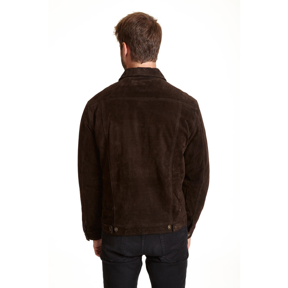 Excelled  Men's Big and Tall Suede Button Front Jacket