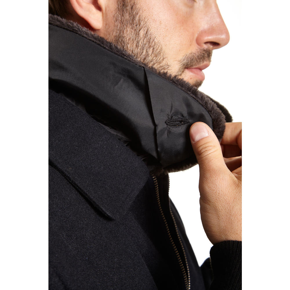Excelled  Men's Big and Tall Jacket with Faux Fur Collar