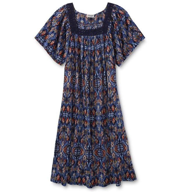 Loungess Women's Plus Lounge Dress Ikat