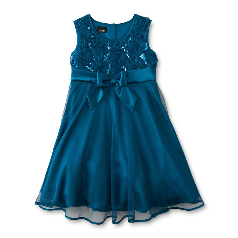 Holiday Editions Girls' Floral Soutache Party Dress