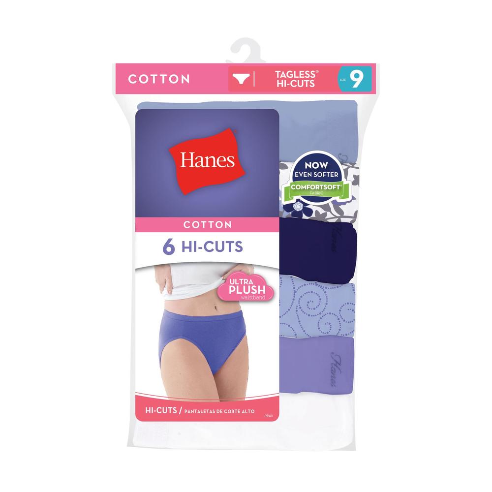 Hanes Women's 6-Pack Tagless Hi-Cut Panties - Assorted