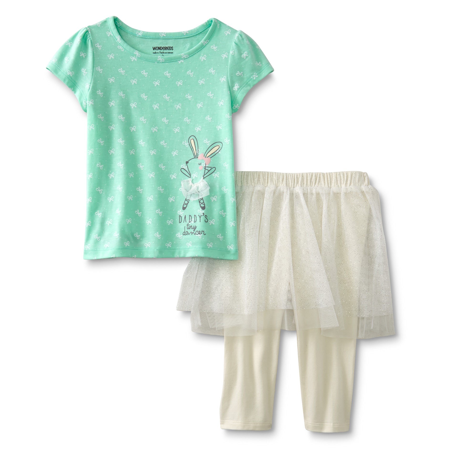 WonderKids Infant & Toddler Girl's Cap Sleeve Shirt & Skeggings - Bows