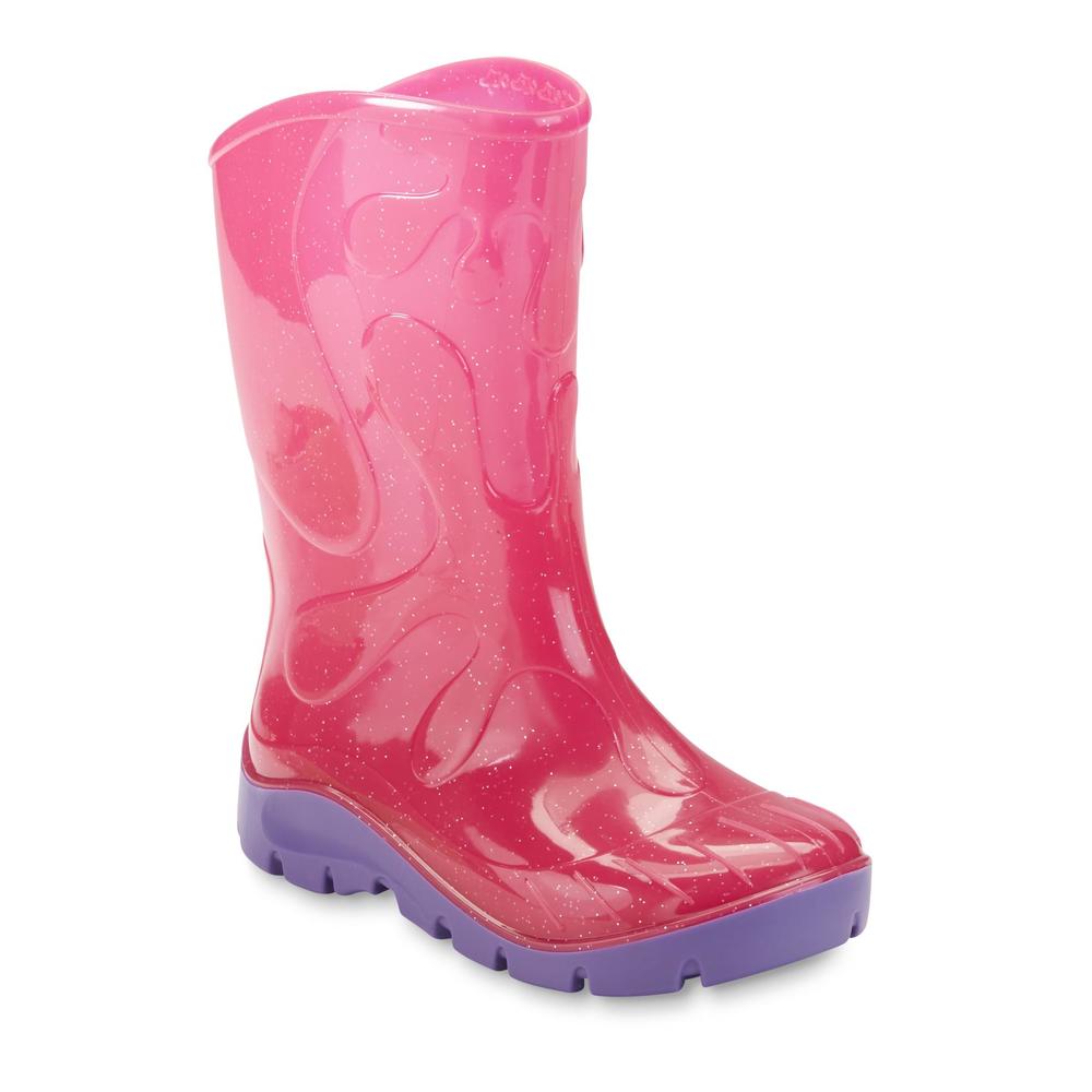 Skeeper Toddler Girl's Pink/Purple Glitter Rain Boot