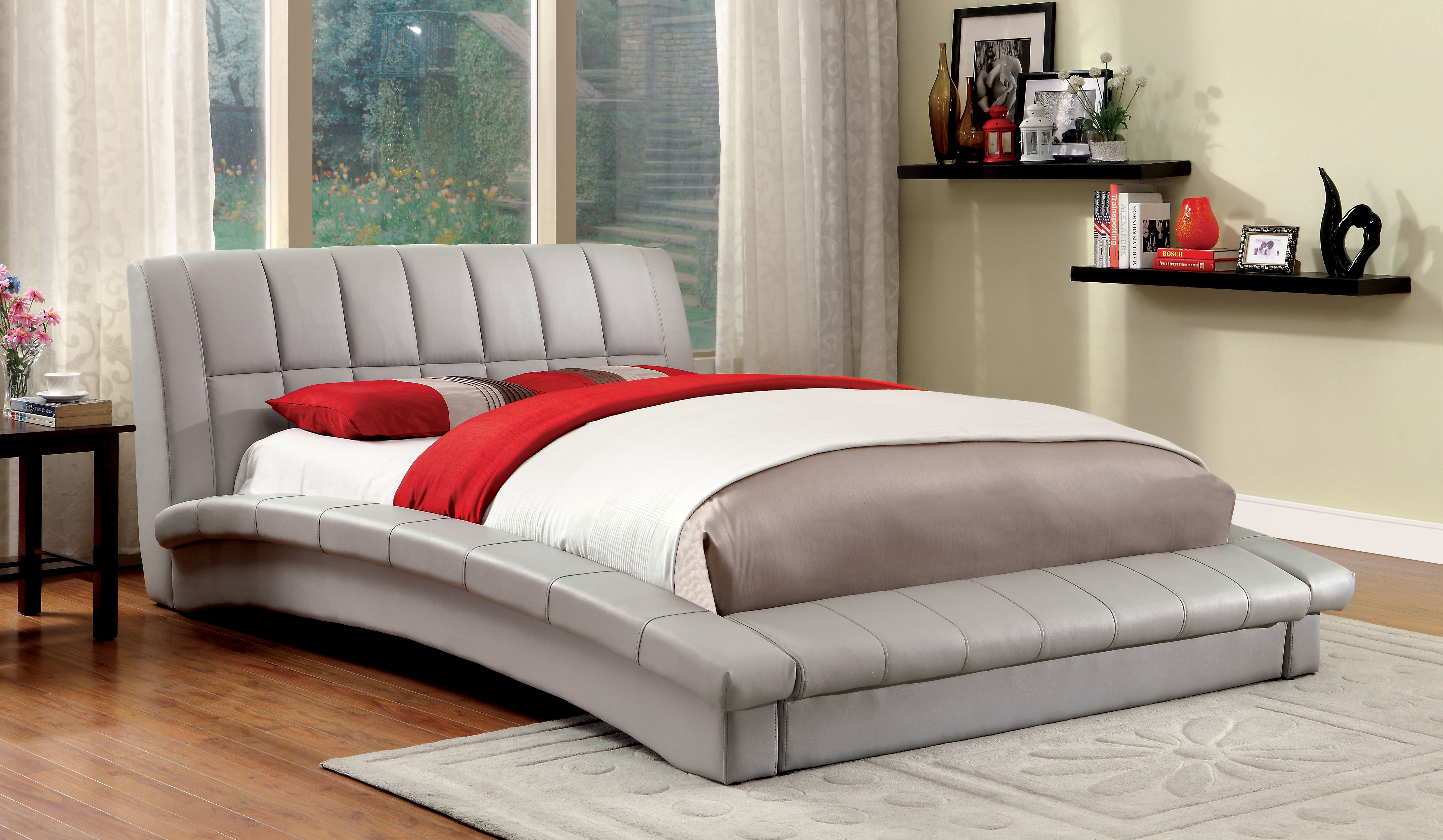 Furniture of America Valira Contemporary Leatherette Bed