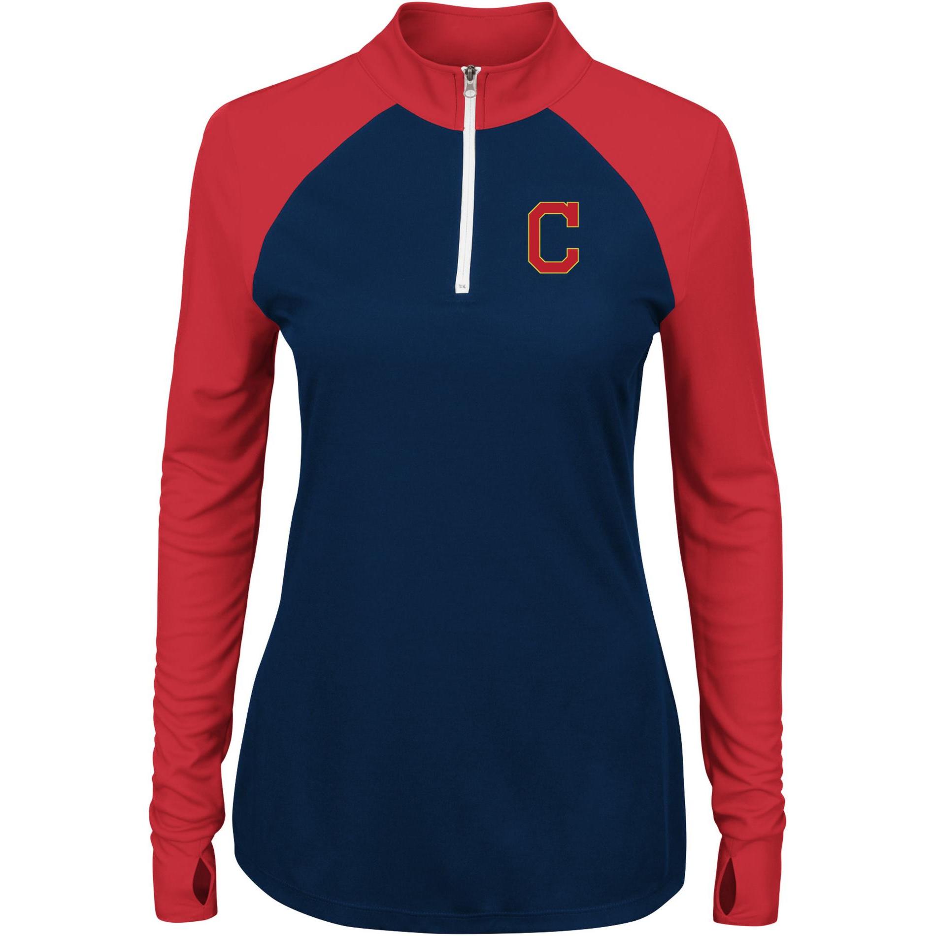 MLB Women's Quarter-Zip Top - Cleveland Indians, Size: Medium MLB Women's Quarter-Zip Top - Cleveland Indians, Size: Medium