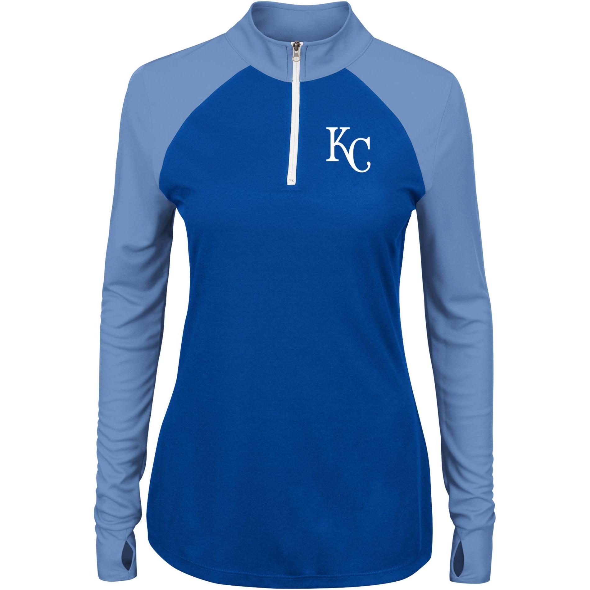 MLB Women's Quarter-Zip Top - Kansas City Royals, Size: Small MLB Women's Quarter-Zip Top - Kansas City Royals, Size: Small