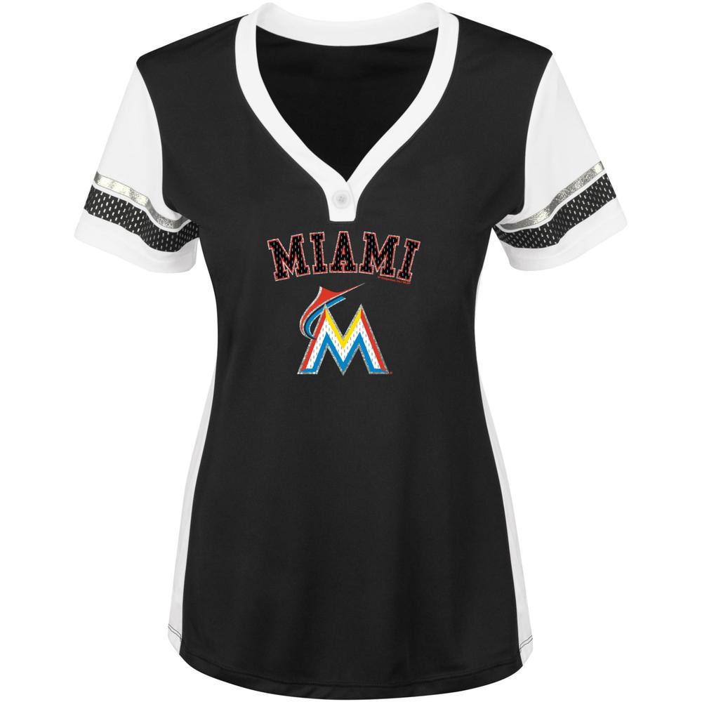 MLB Women's Contoured T-Shirt - Miami Marlins