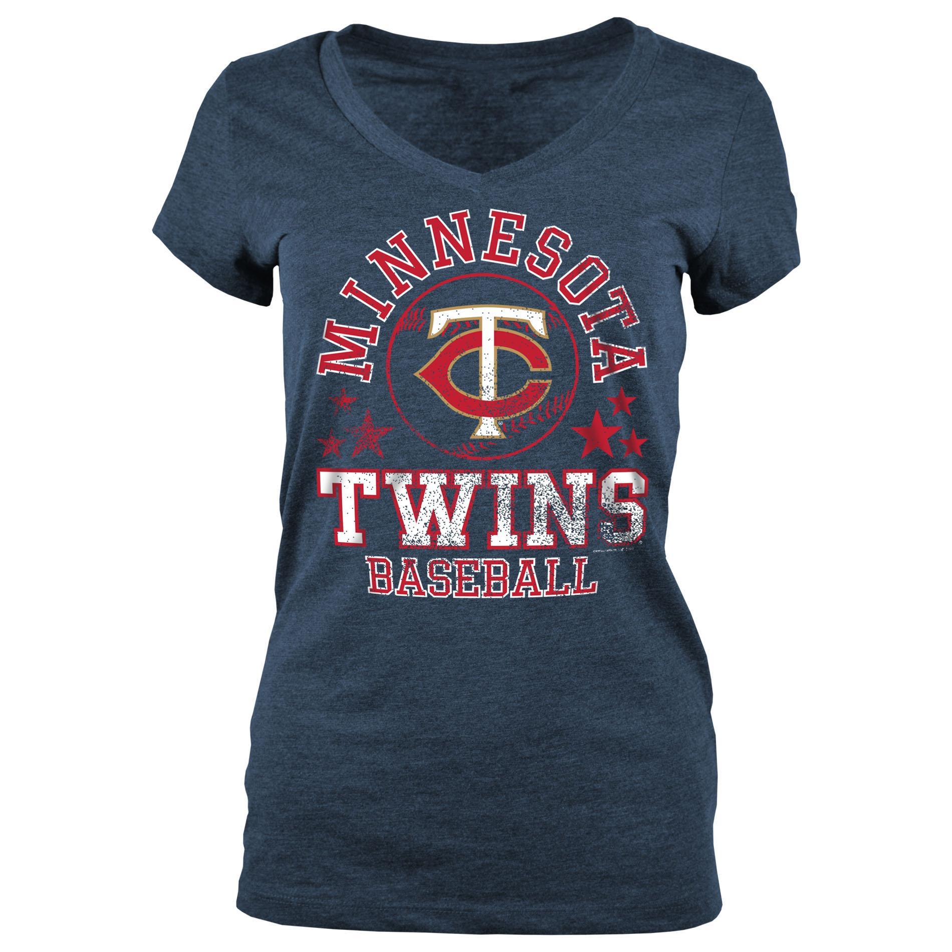 MLB Women's VNeck TShirt Minnesota Twins