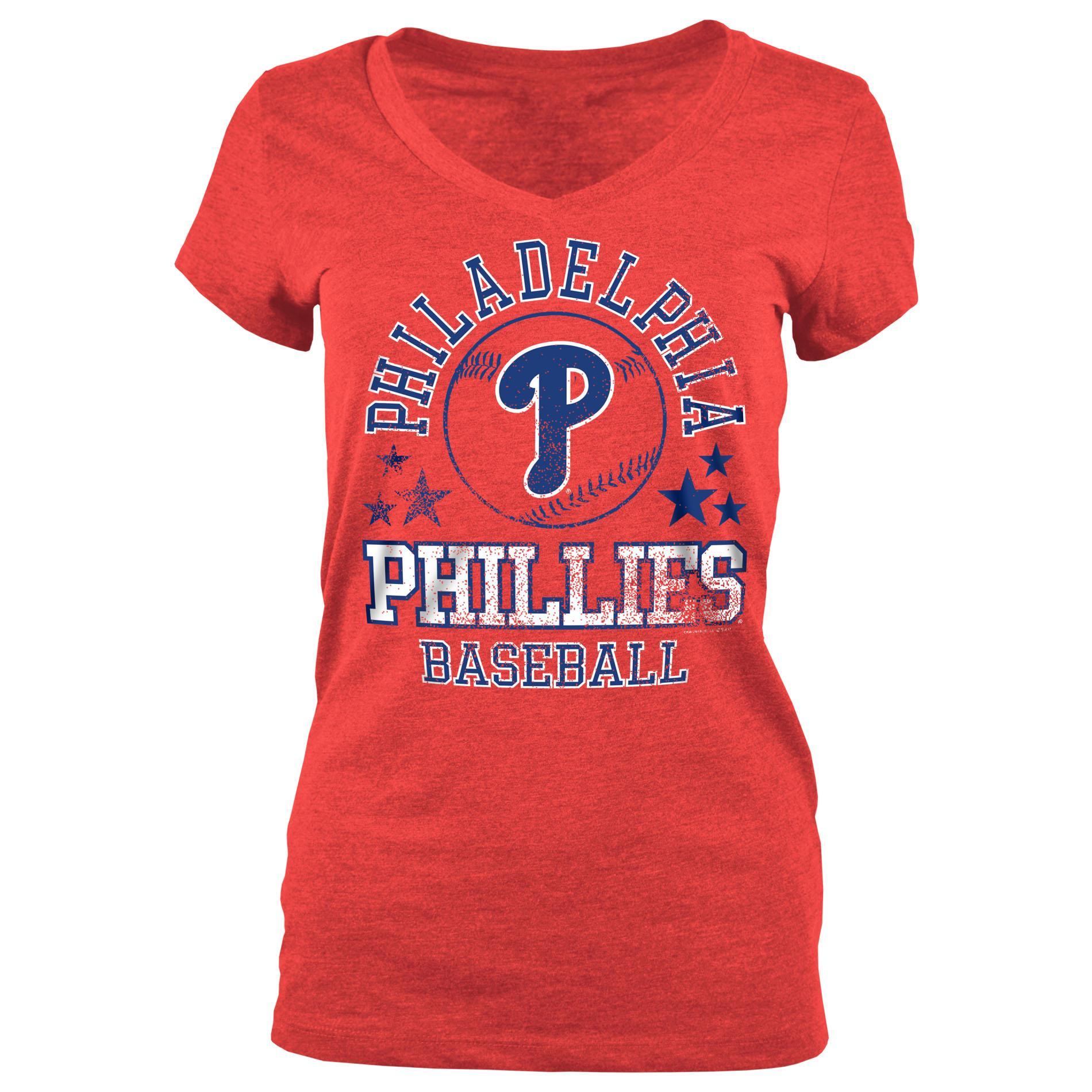 MLB Women's VNeck TShirt Philadelphia Phillies