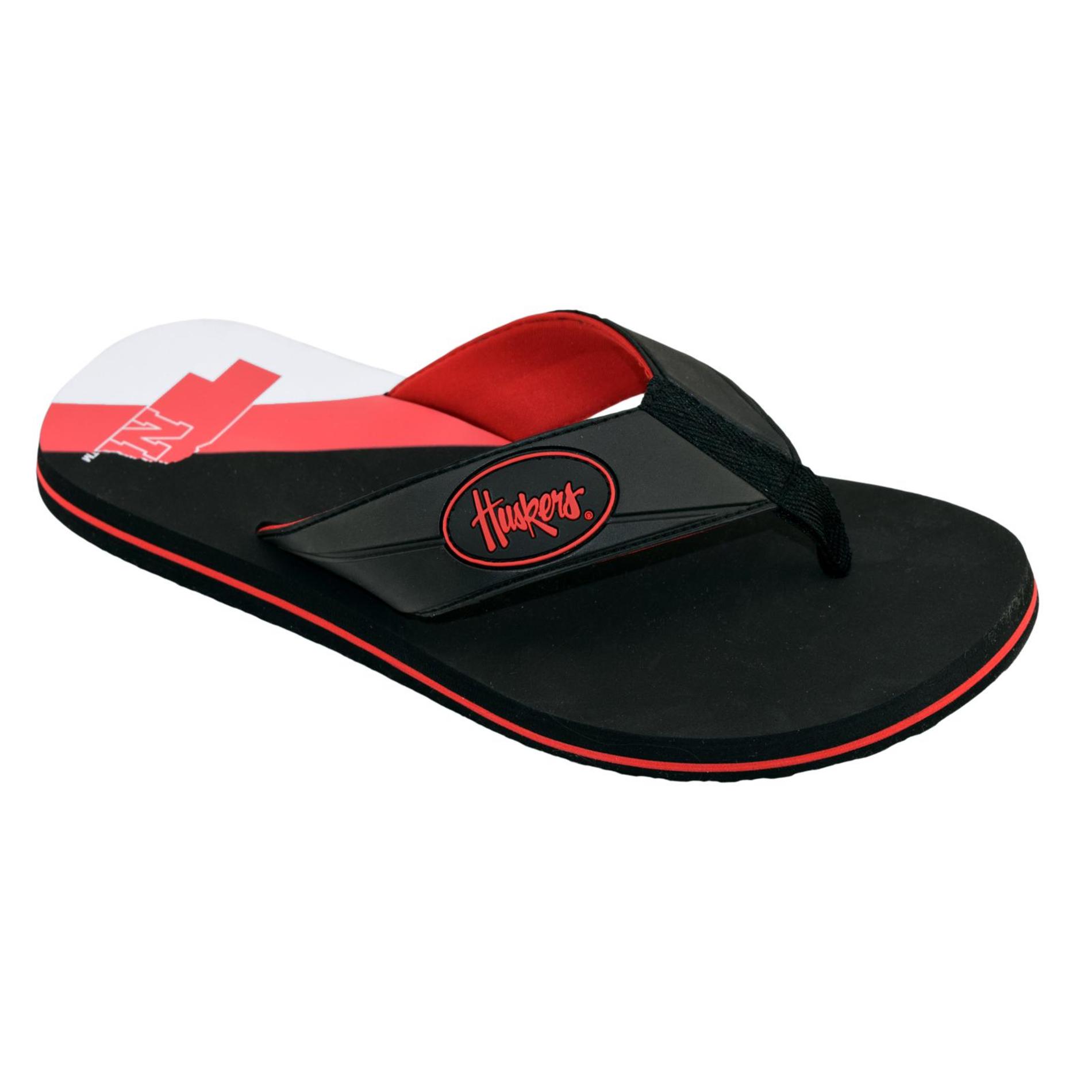 NCAA Men's Flip-Flop Sandal - Nebraska Cornhuskers, Size: Medium NCAA Men's Flip-Flop Sandal - Nebraska Cornhuskers, Size: Medium