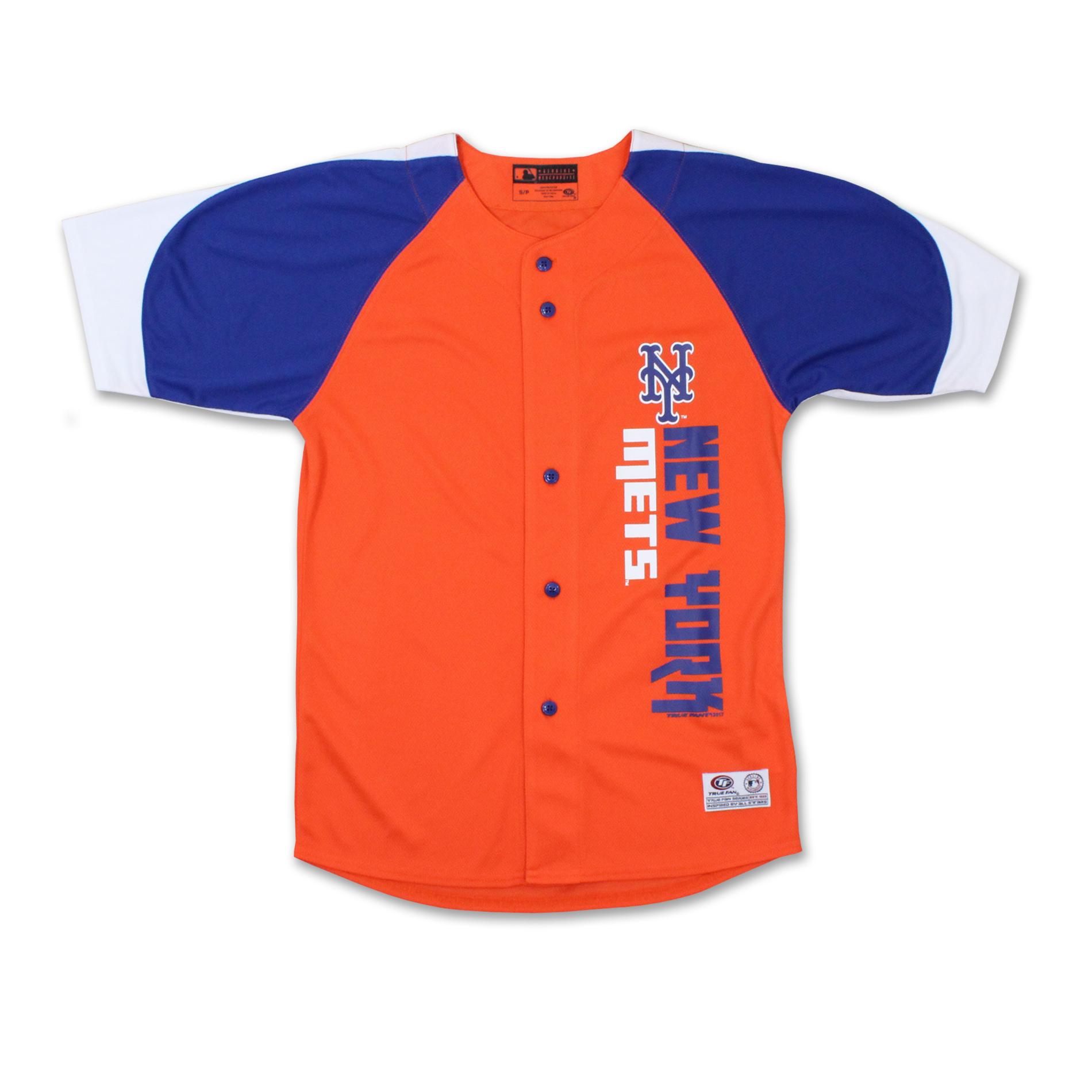 MLB Boys' Colorblock Baseball Jersey - New York Mets