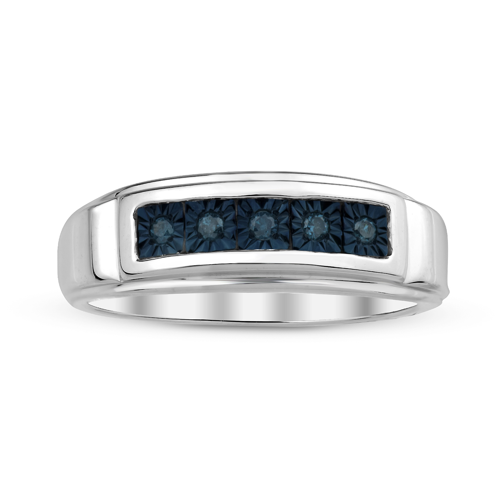.12 cttw Blue Diamond 5 Stone Ring