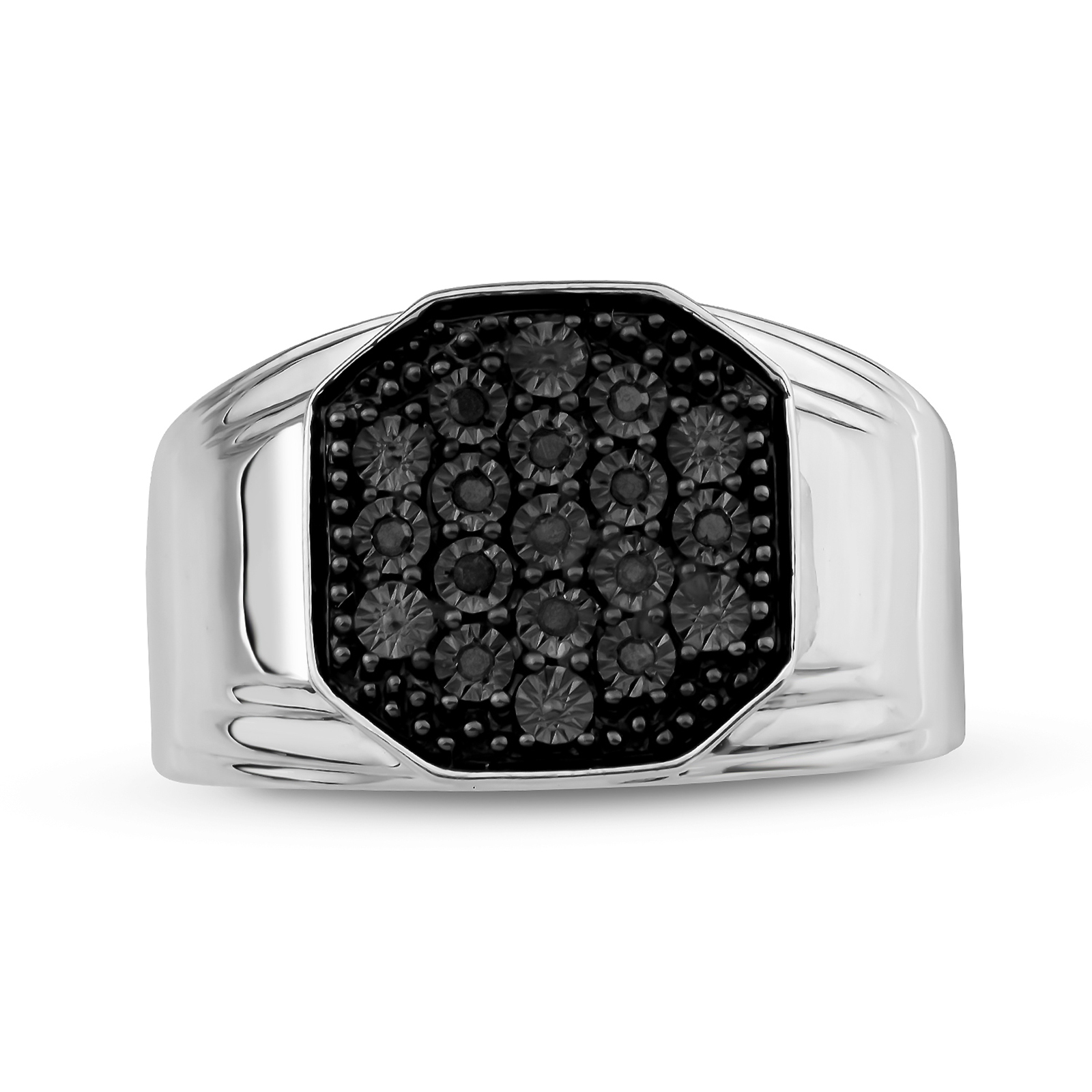 .10 cttw Black Diamond Octagon Ring
