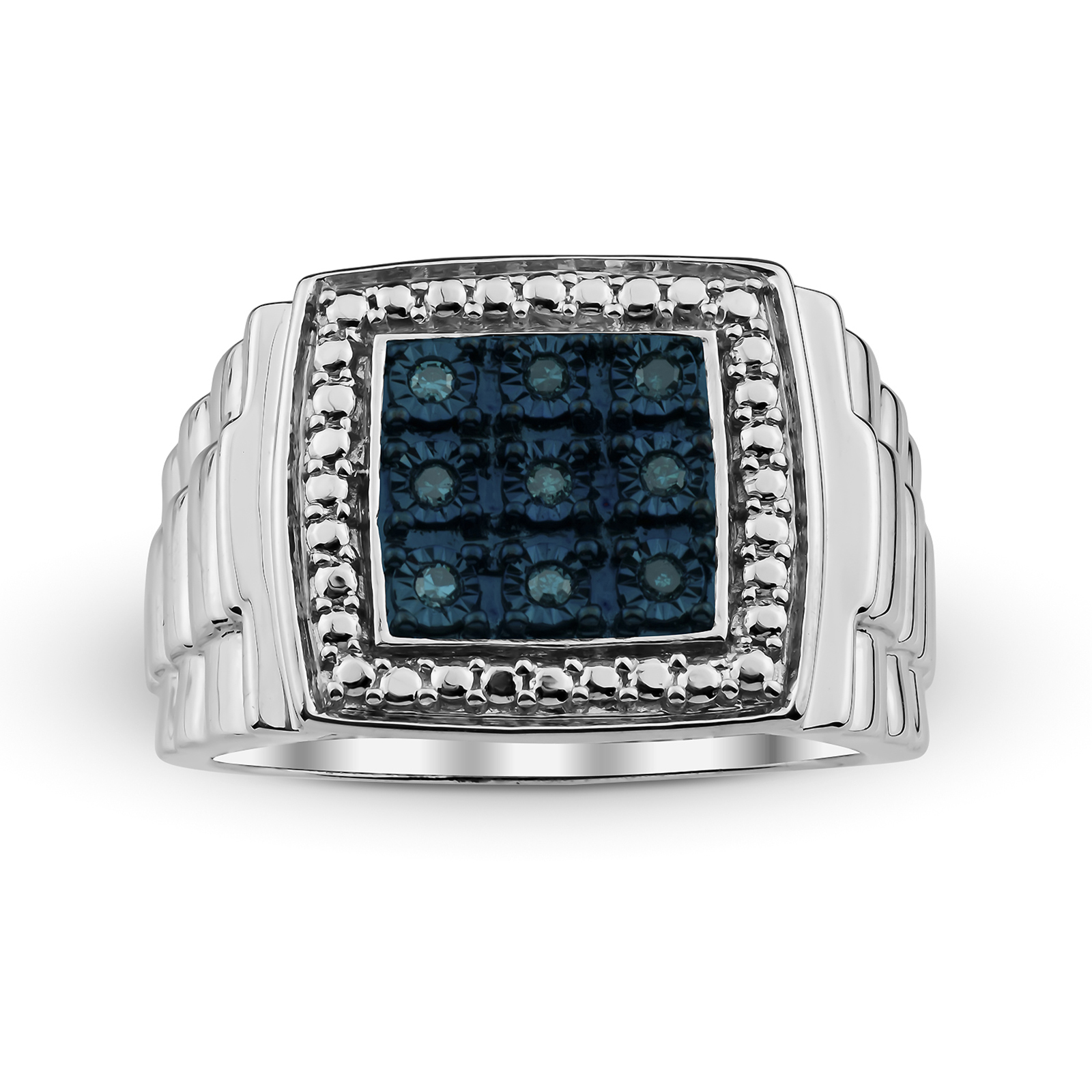 .10 cttw Blue Diamond Square Ring