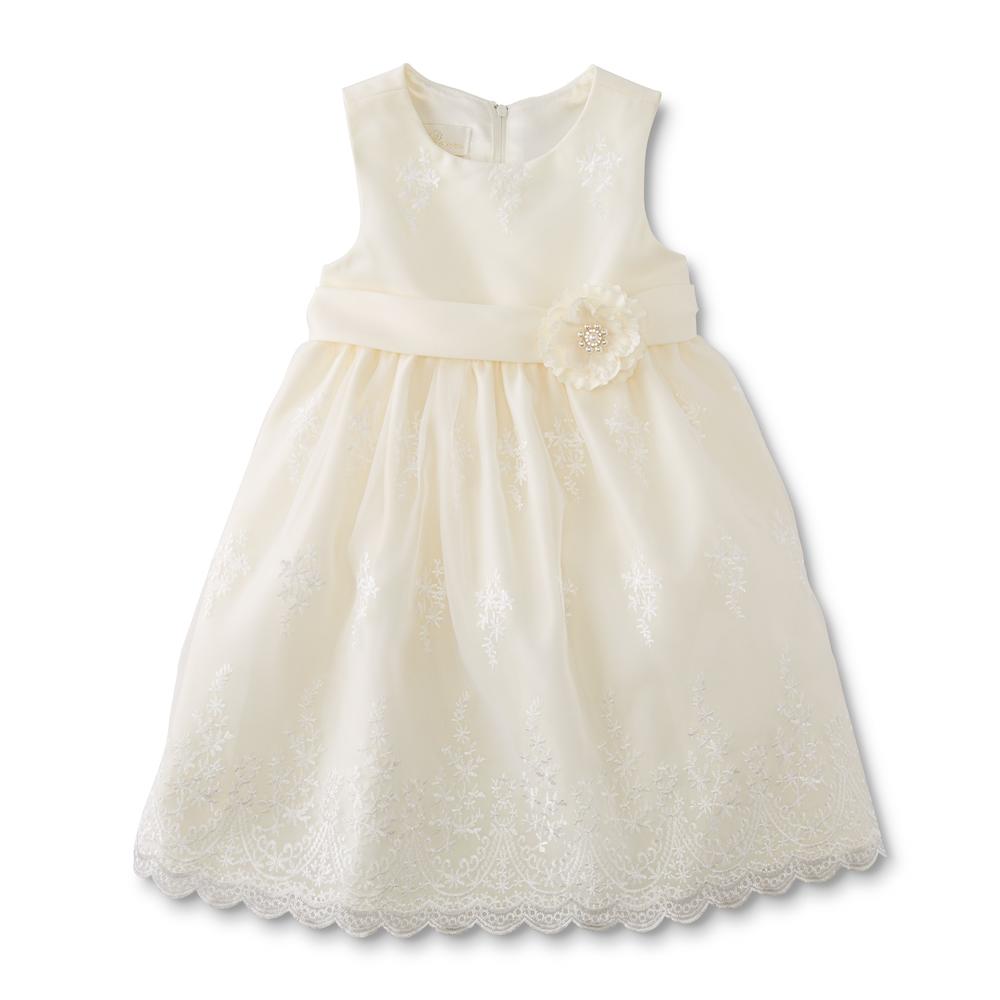 American Princess Infant & Toddler Girls' Embroidered Occasion Dress - Floral