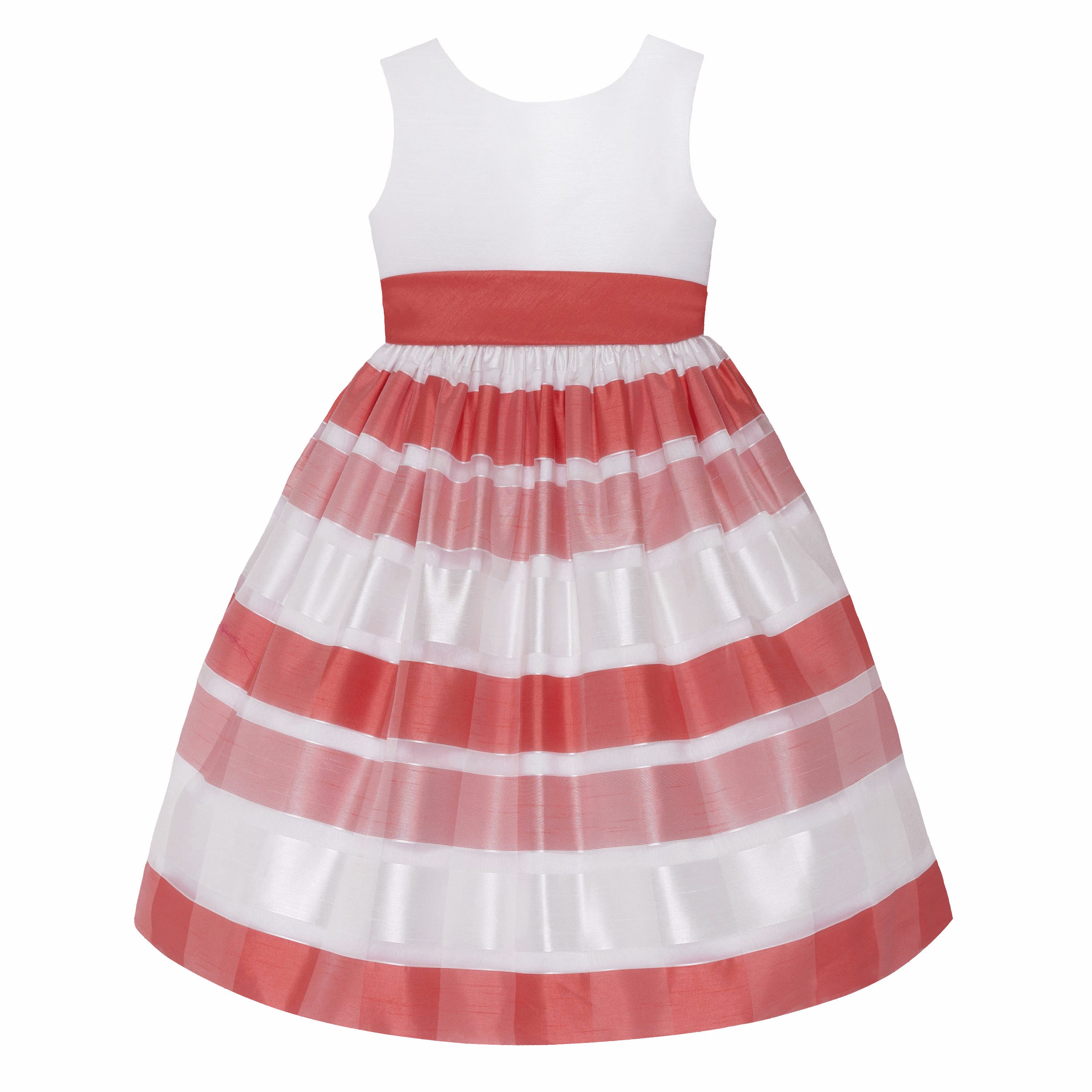 American Princess Girls' Sleeveless Occasion Dress - Striped