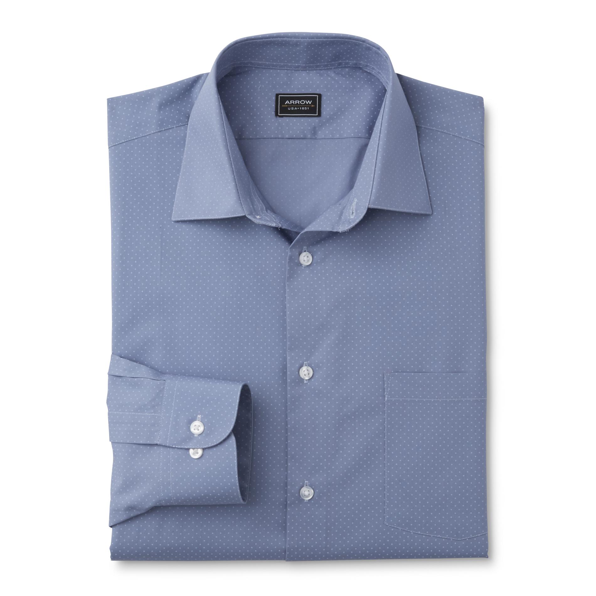 Arrow Men's Fitted Button-Front Shirt - Microdot