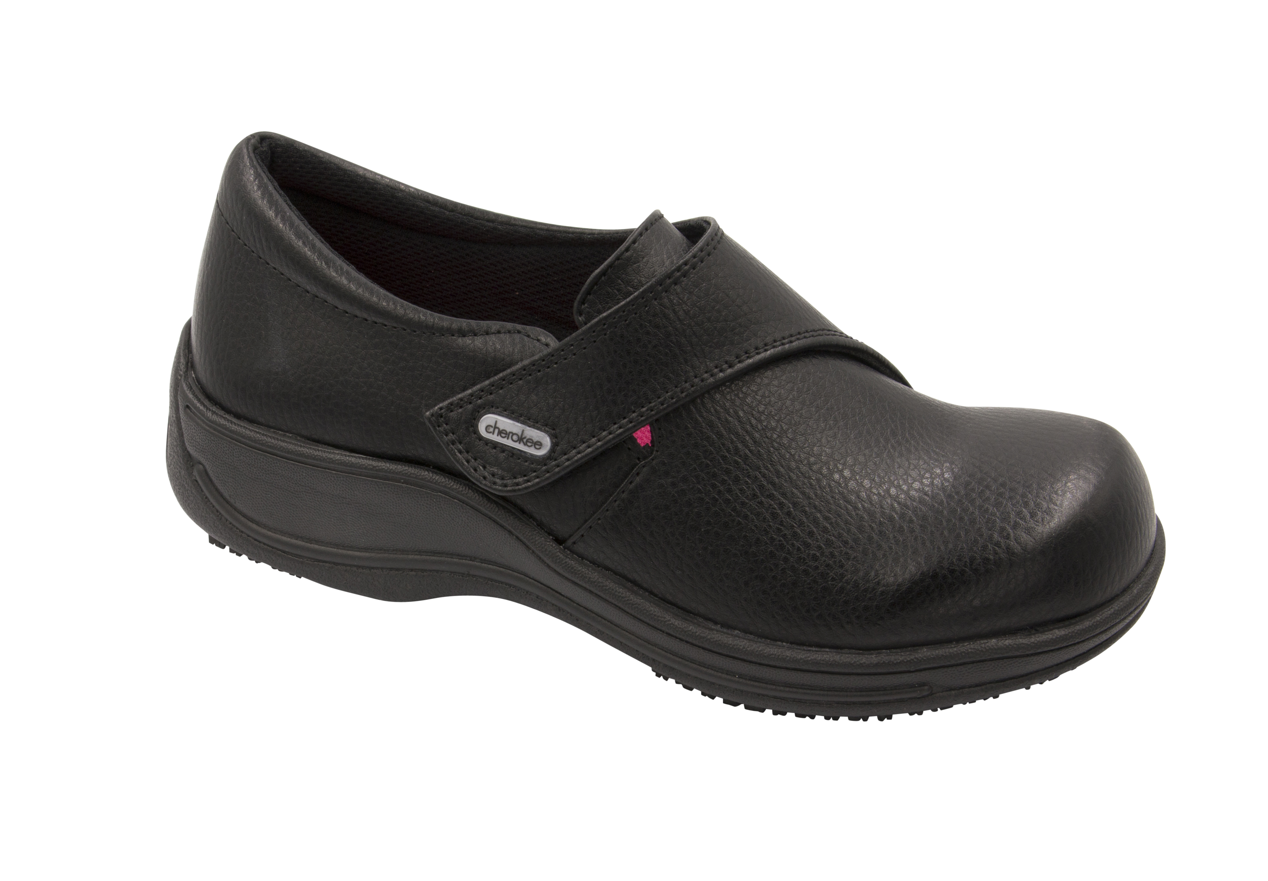 Cherokee Footwear Women's Poppy SR Black Leather Step In Shoe