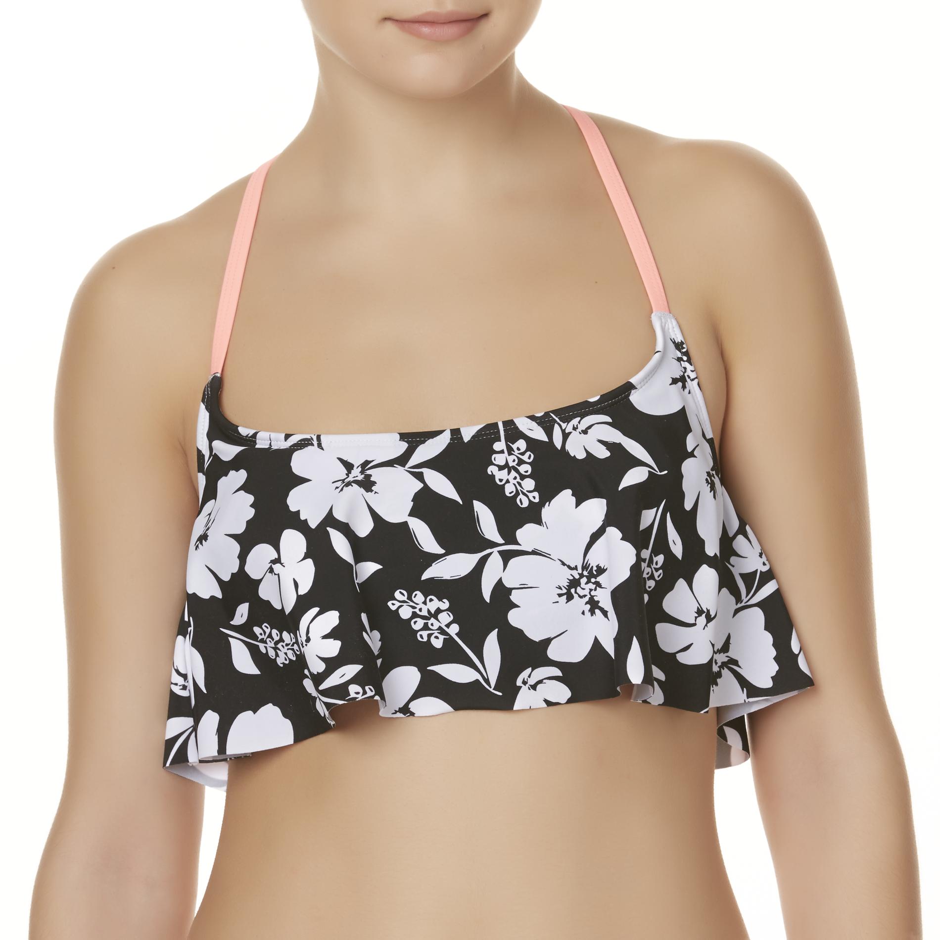 Bongo Juniors' Flounce Bikini Swim Top - Floral