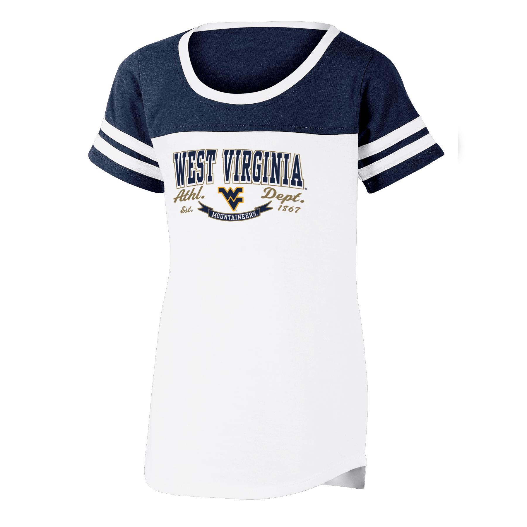 NCAA Girls' T-Shirt - West Virginia Mountaineers, Size: Medium NCAA Girls' T-Shirt - West Virginia Mountaineers, Size: Medium