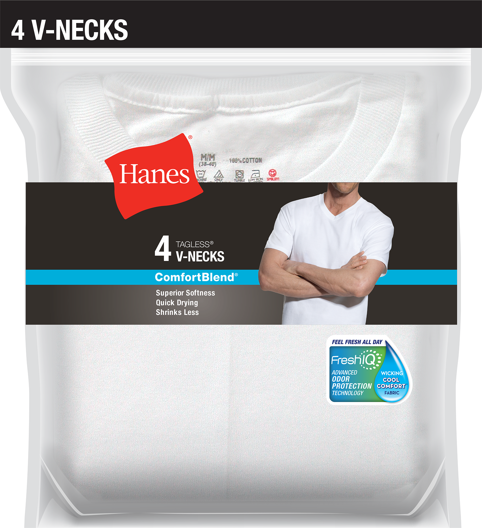 Hanes Men's 4Pack ComfortBlend VNeck TShirts Shop Your Way Online