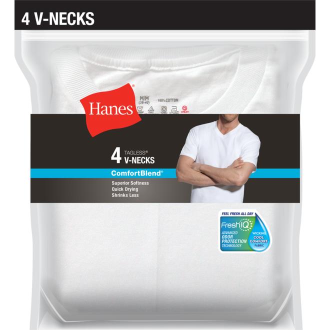 Hanes Men's 4-Pack ComfortBlend V-Neck T-Shirts