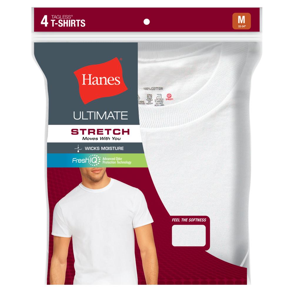 Hanes Men's 4-Pack Ultimate Stretch T-Shirts
