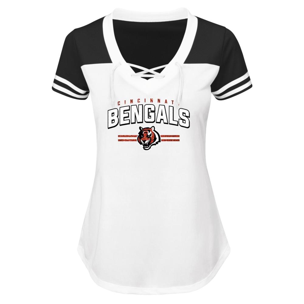 NFL Women's Lace-Up V-Neck Shirt - Cincinnati Bengals