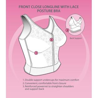 Exquisite Form FULLY® Front Close Wirefree Cotton Posture Bra with Lace