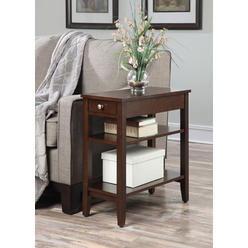 Convenience Concepts American Heritage Three Tier End Table with Drawer, Espresso