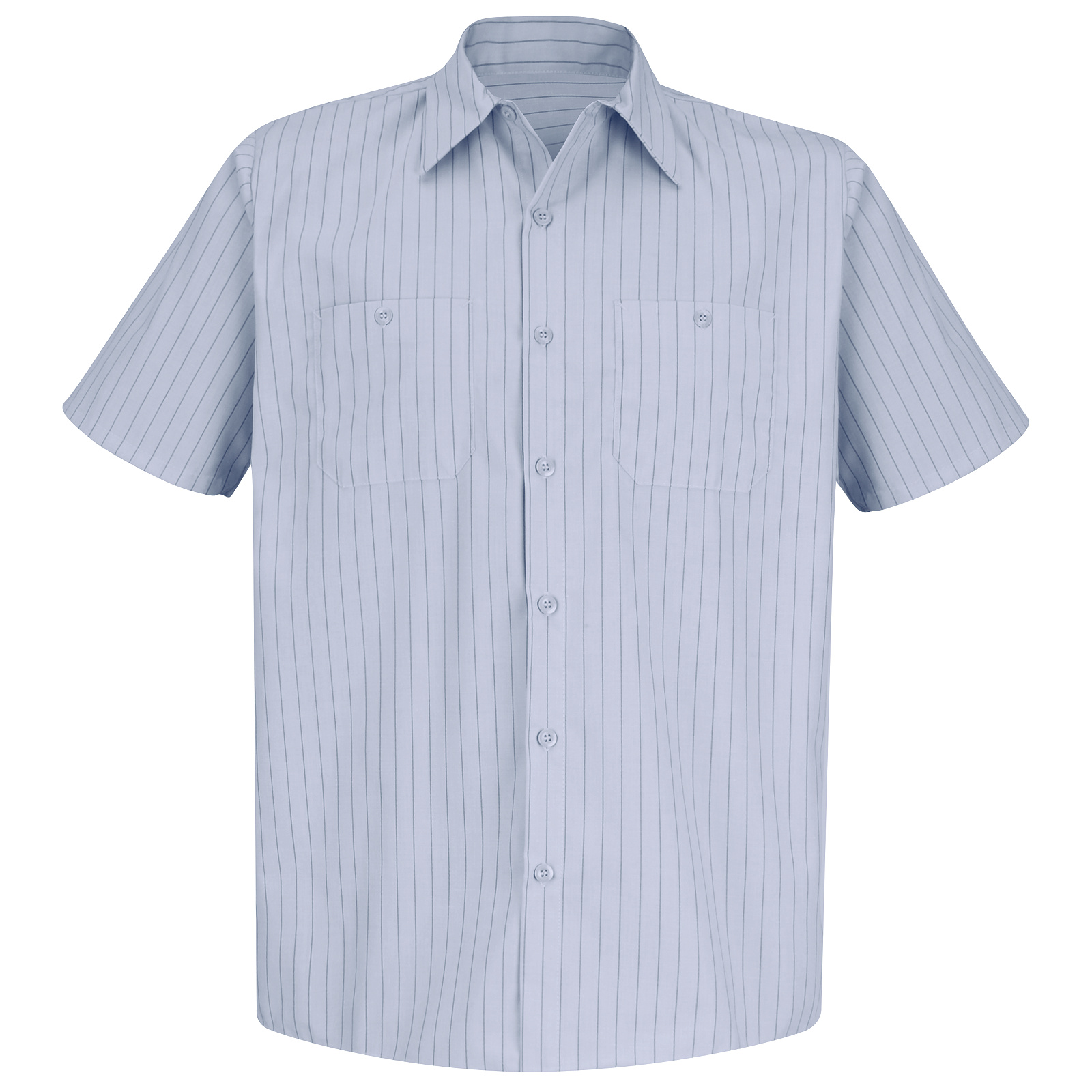 Red Kap Men's Short-Sleeve Stripe Work Shirt