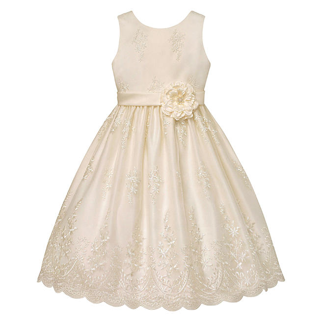 American Princess Girls' Sleeveless Occasion Dress Floral