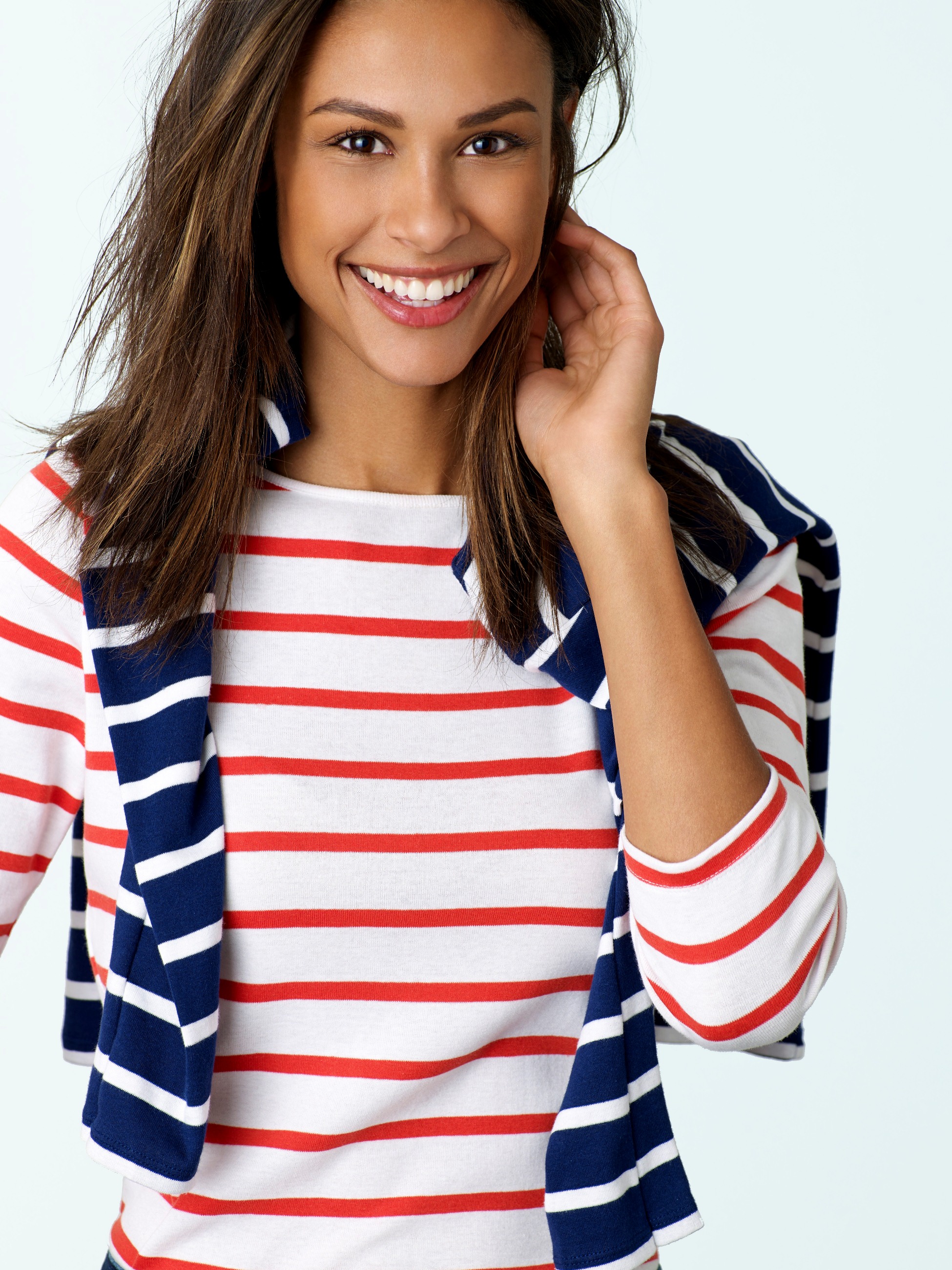 Simply Styled Women's Boat Neck Top - Striped