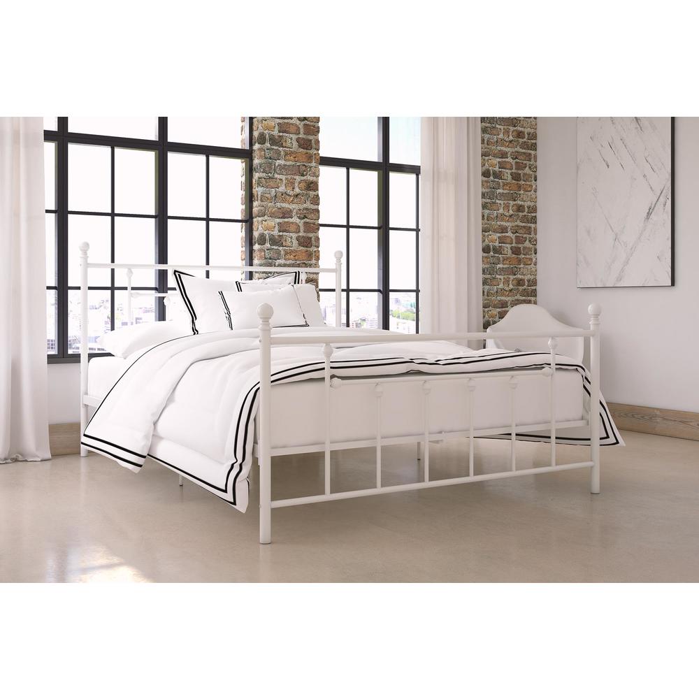 Dorel Home Furnishings Mia Metal Bed, White, Full