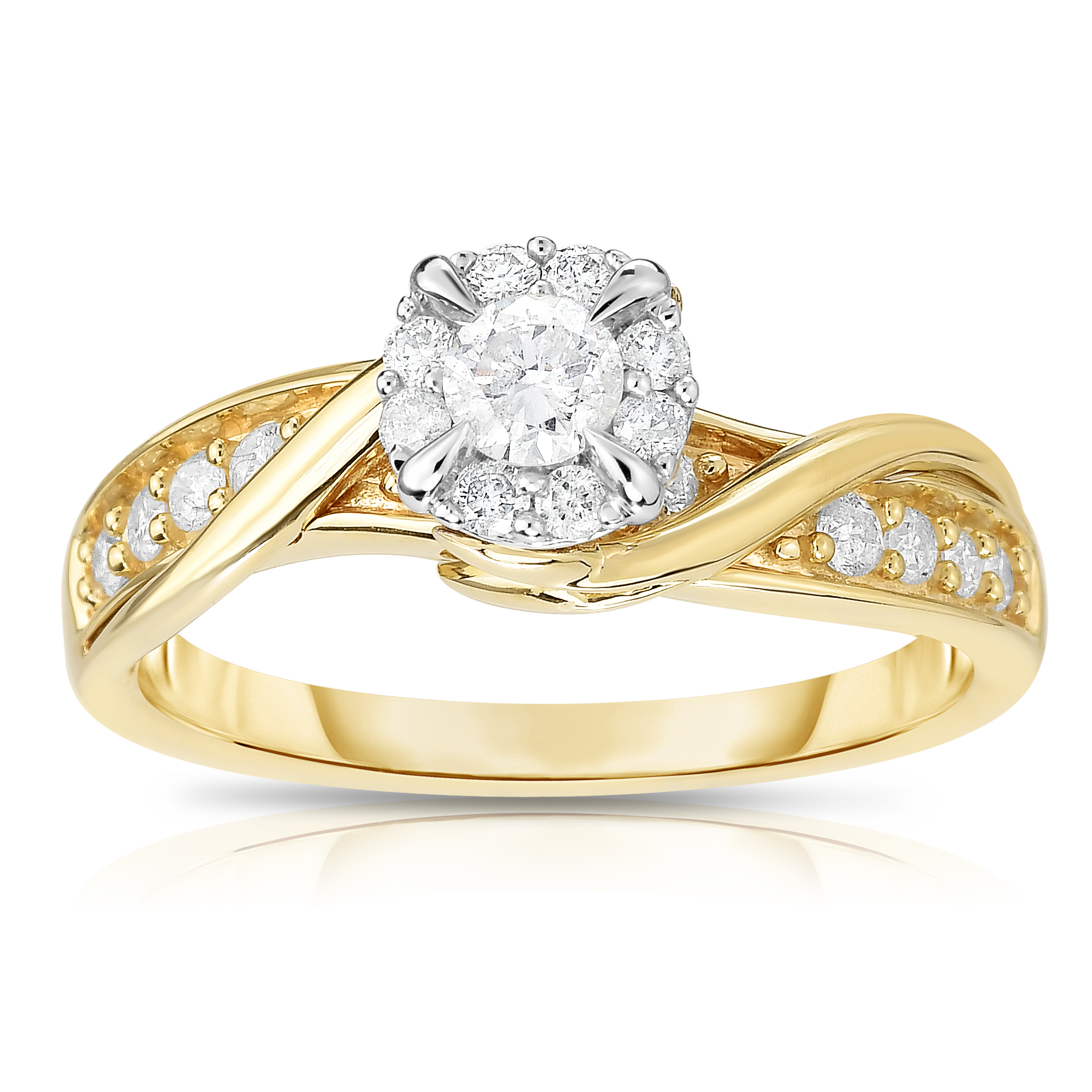 Tradition Diamond 10K Yellow Gold .5 CTTW Twisted Metal Engagement Ring Shop Your Way Online