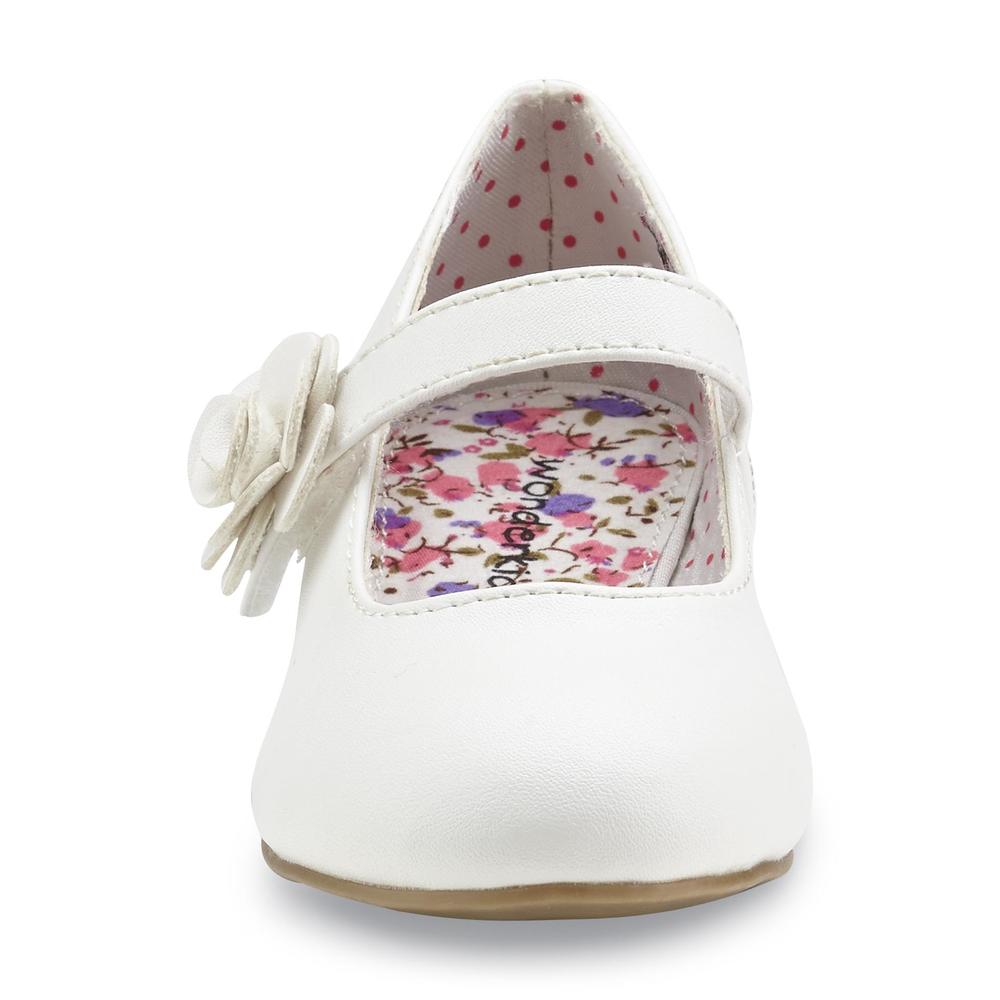 WonderKids Toddler Girl's Candy White Mary Jane Shoe