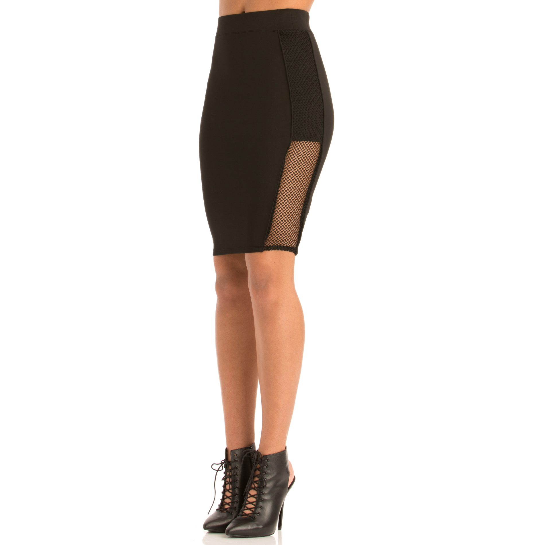 Nicki Minaj Women&#8217;s Pencil Skirt with Mesh Inset