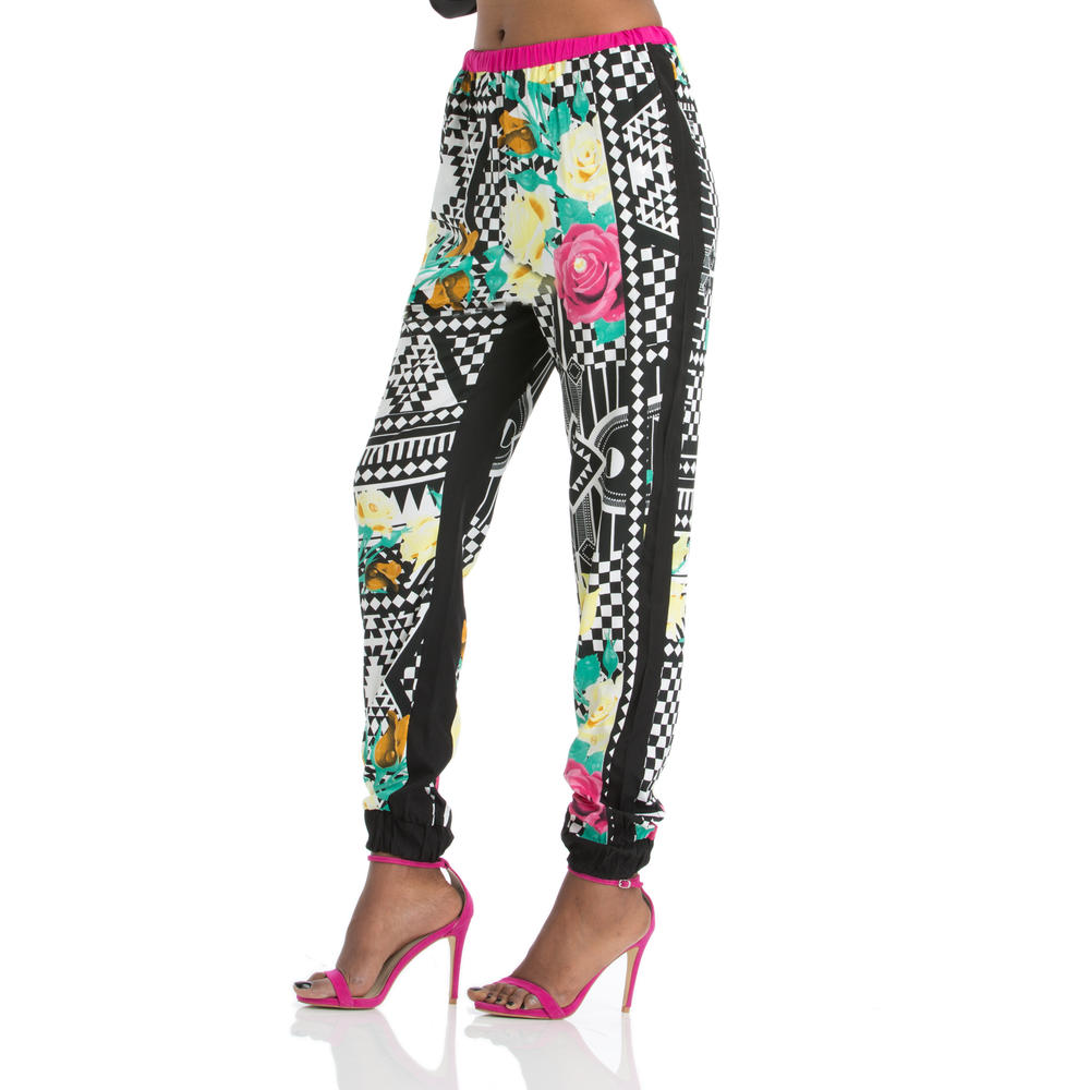 Nicki Minaj Women&#8217;s Printed Silk Joggers