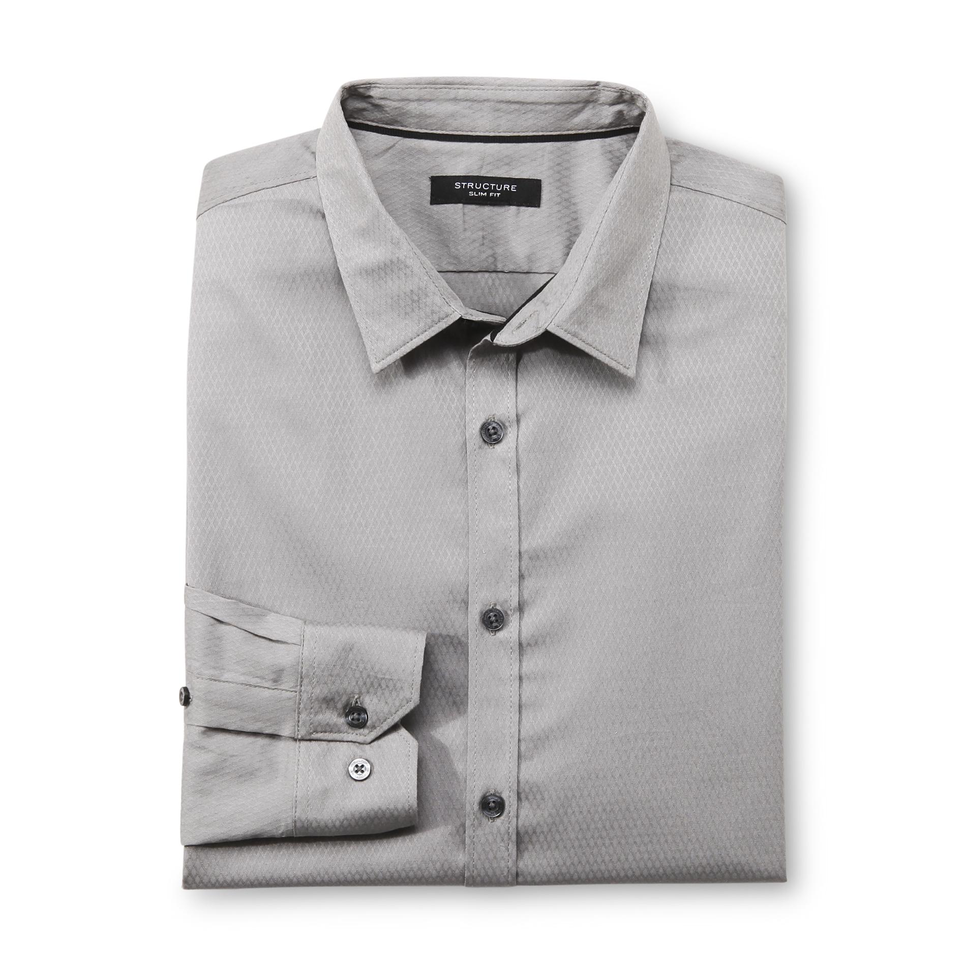 Structure Men's Slim Fit Dress Shirt - Diamond Pattern