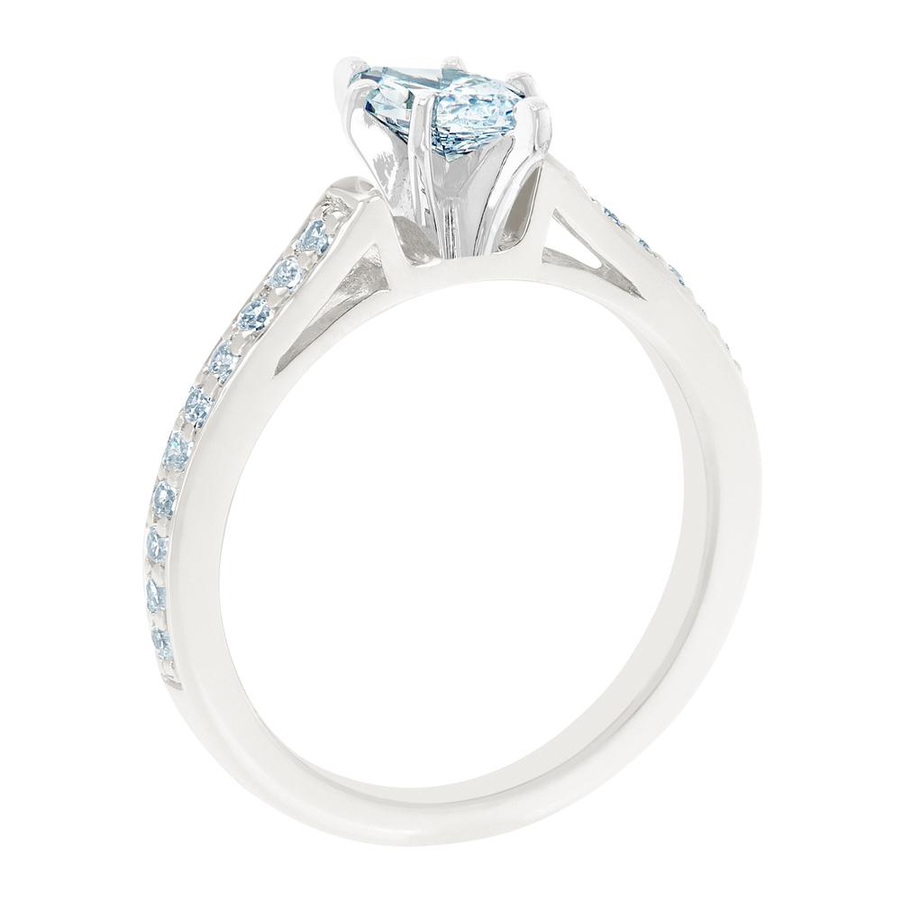 New York City Diamond District 14K White Gold Cathedral Marquise Certified Diamond Engagement Ring