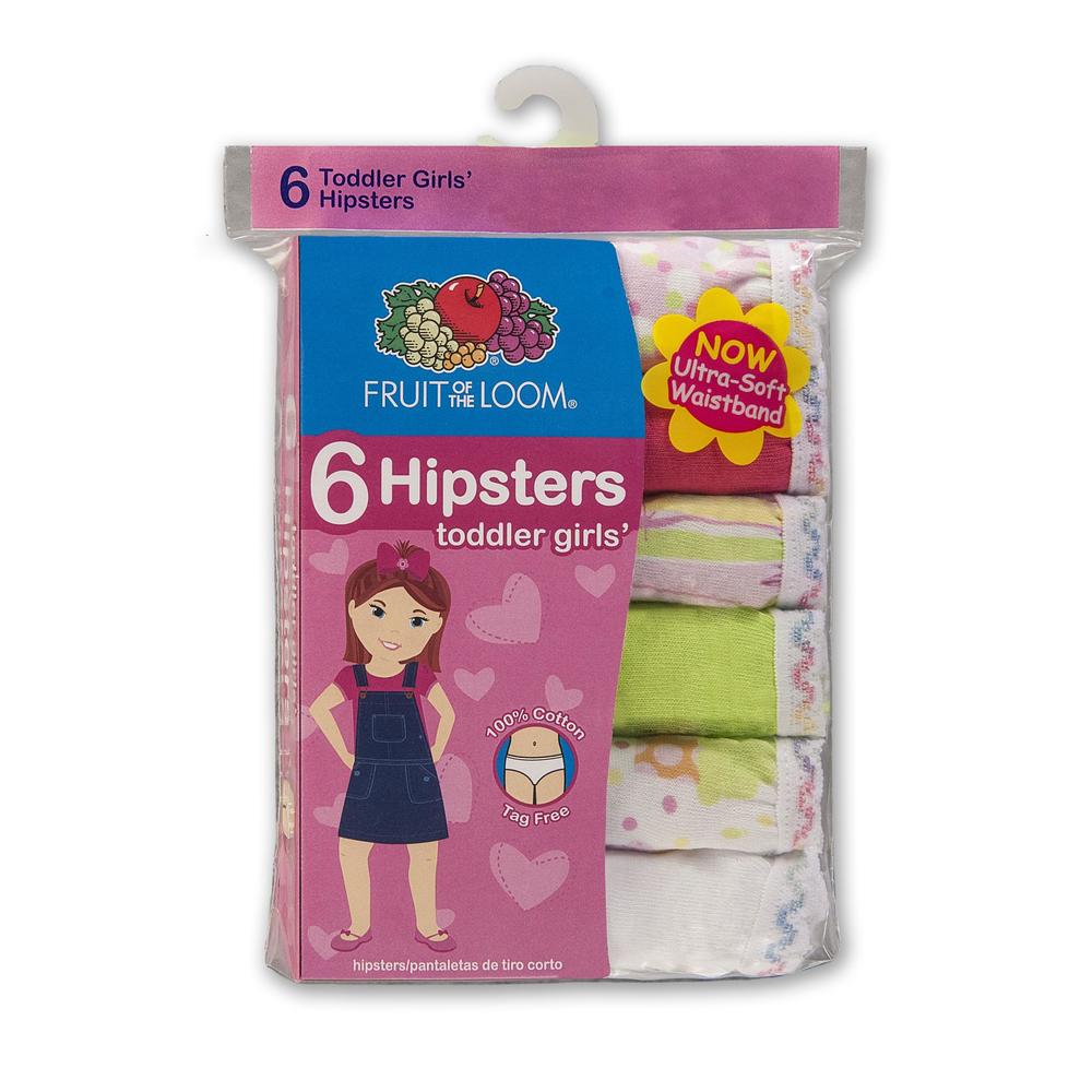 Fruit of the Loom Toddler Girl's 6-Pairs Hipster Panties