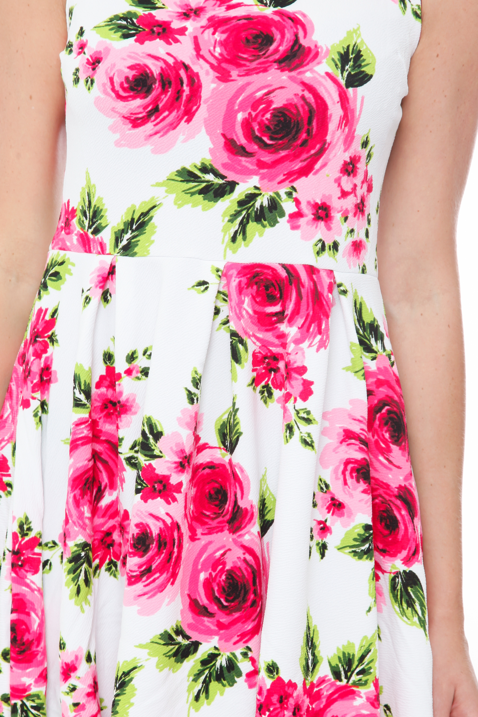 white dress with pink flowers