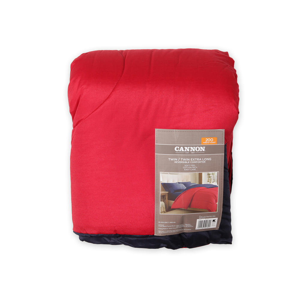 Cannon Solid Reversible Comforter - Red/Navy
