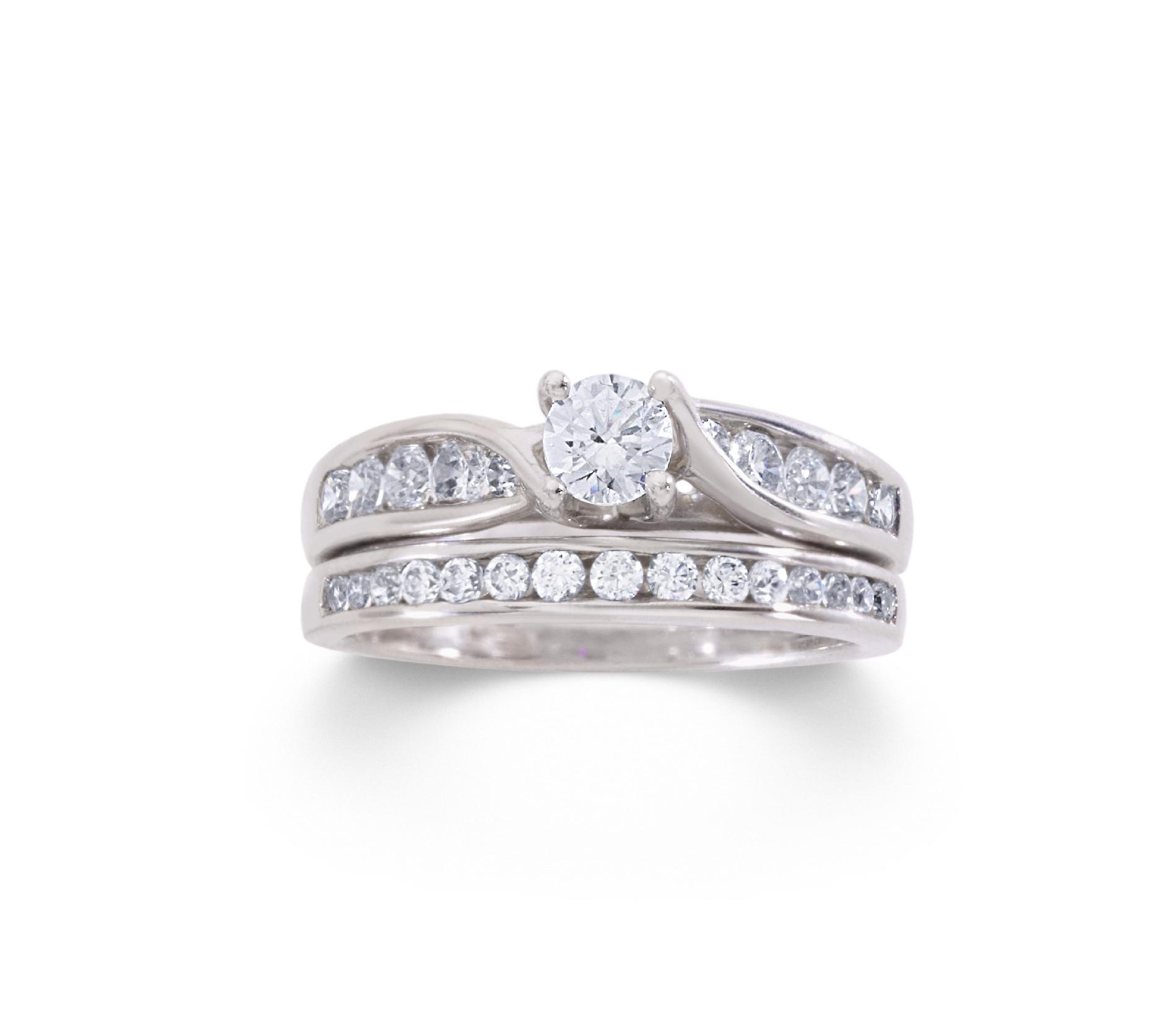 1 Cttw. Diamond & 10k White Gold Engagement Ring