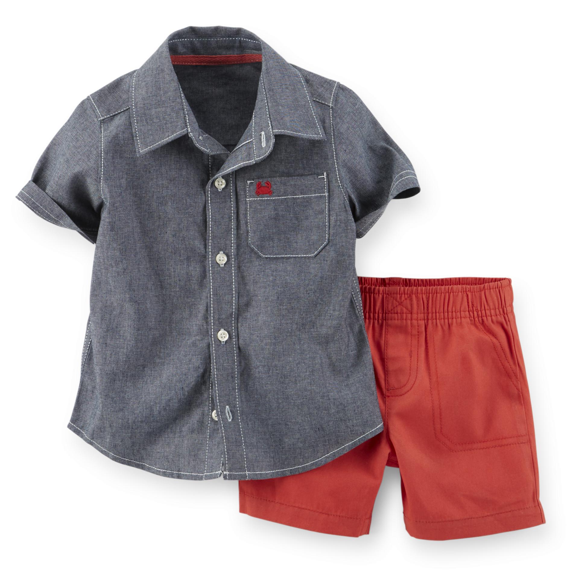 Carter's Newborn & Infant Boy's Chambray Shirt & Shorts