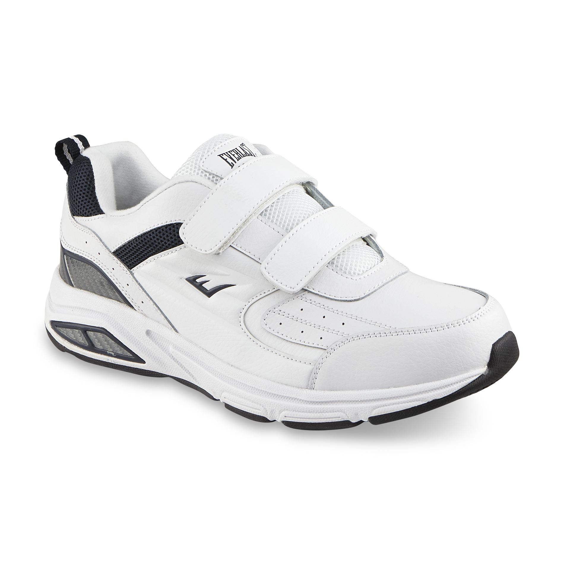 all white velcro shoes