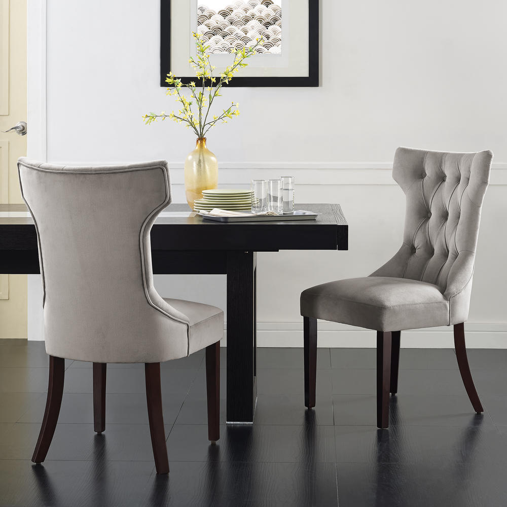 Dorel Set of 2 Clairborne Tufted Dining Chairs, Multiple Colors